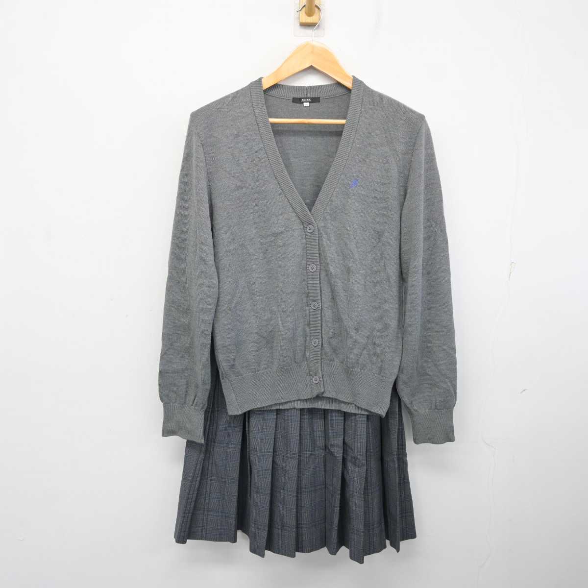 【中古】福島県 福島商業高等学校 女子制服 4点 (ブレザー・ニット・スカート) sf081160