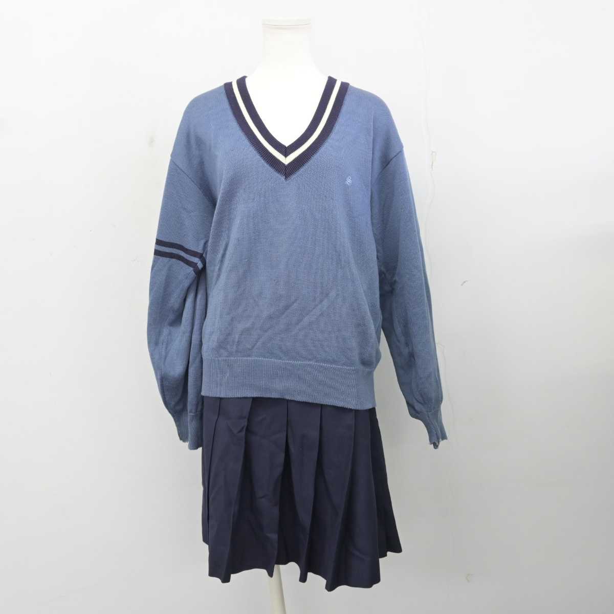 【中古】静岡県 静岡理工科大学 星陵中学校・高等学校 女子制服 4点 (ブレザー・ニット・スカート) sf081191