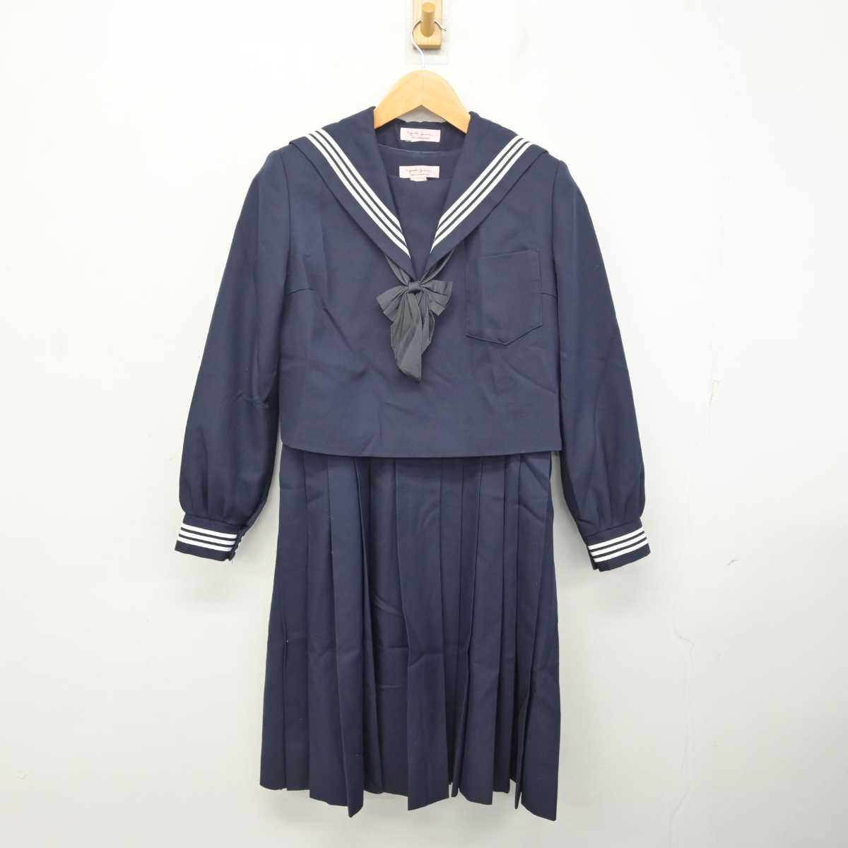 【中古】熊本県 米野岳中学校 女子制服 3点 (セーラー服・ジャンパースカート) sf081236