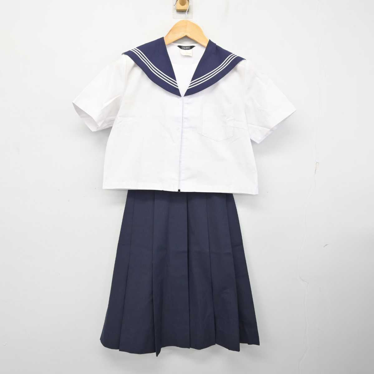 【中古】福島県 郡山第六中学校 女子制服 3点 (セーラー服・スカート) sf081323