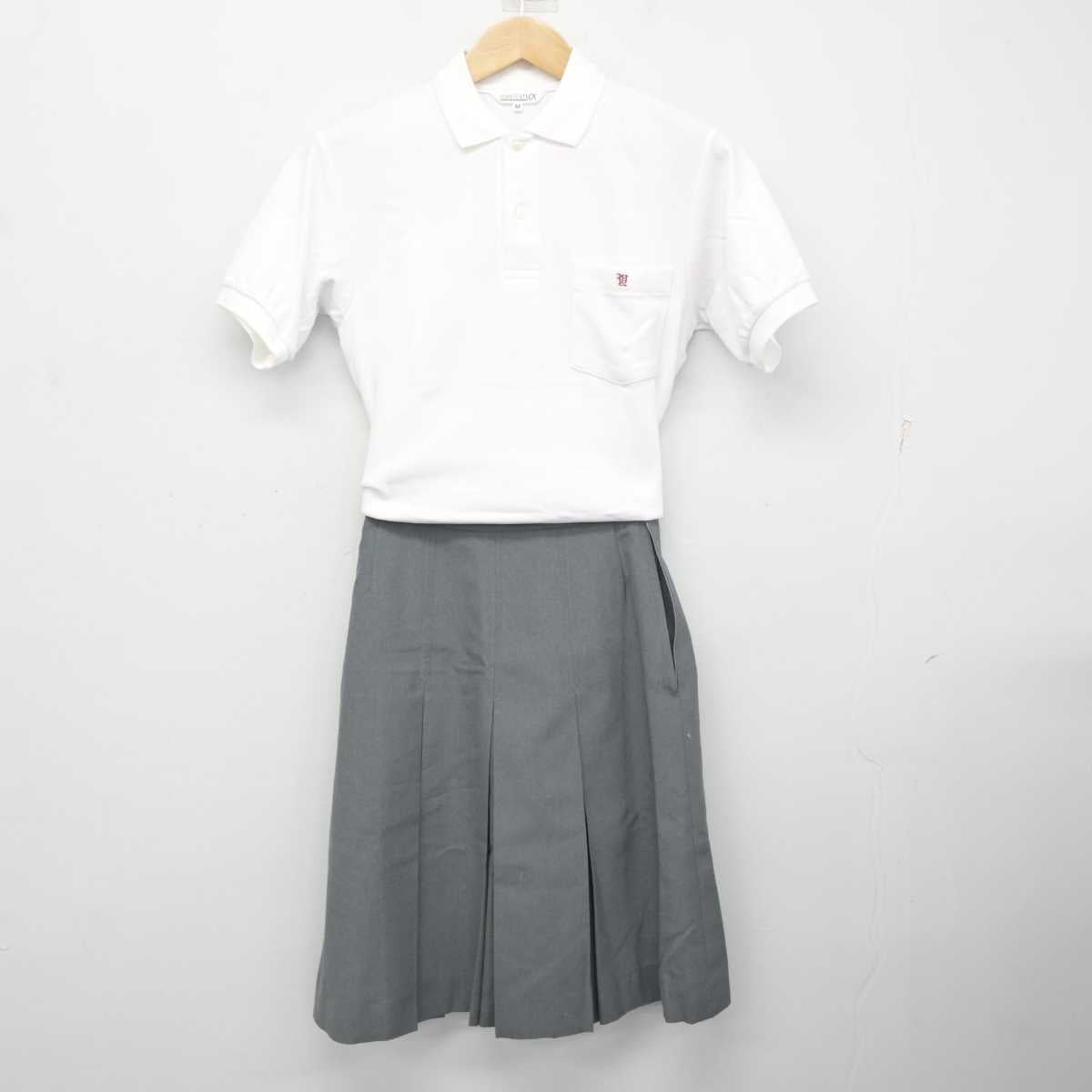 【中古】富山県 雄峰高等学校 女子制服 3点 (シャツ・スカート) sf081444