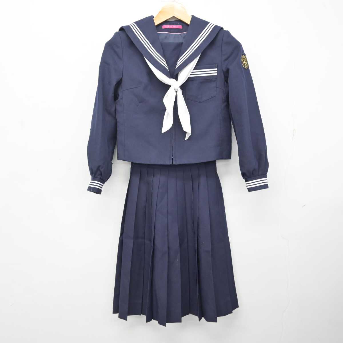 【中古】富山県 堀川中学校 女子制服 3点 (セーラー服・スカート) sf081458