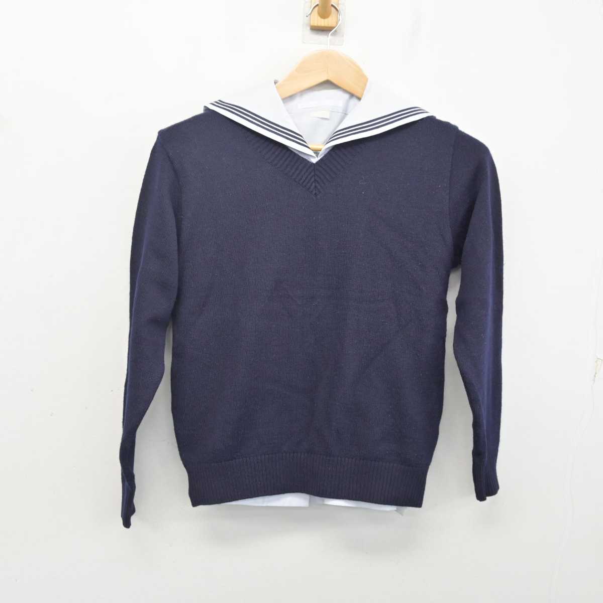 【中古】長崎県 活水中学校・高等学校 女子制服 2点 (ニット・ブラウス) sf081514