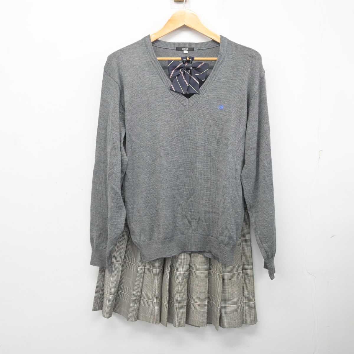 【中古】山梨県 日本大学明誠高等学校 女子制服 5点 (ブレザー・ニット・スカート) sf081519