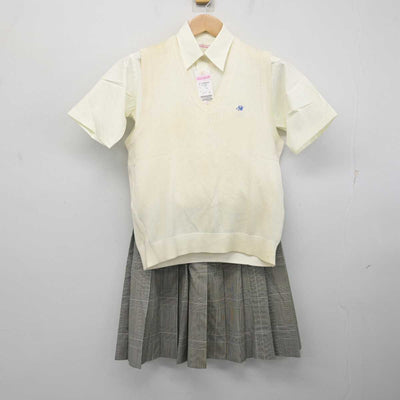 【中古】山梨県 日本大学明誠高等学校 女子制服 3点 (ニットベスト・シャツ・スカート) sf081520