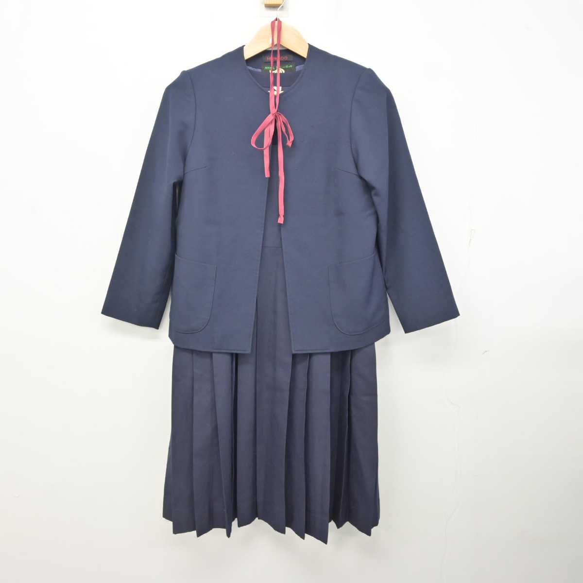 【中古】埼玉県 谷塚中学校 女子制服 3点 (ジャンパースカート・ブレザー) sf081526