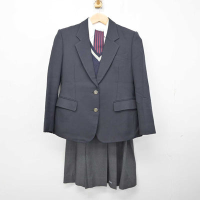 【中古】広島県 舟入高等学校 女子制服 5点 (ブレザー・ニット・シャツ・スカート) sf081541