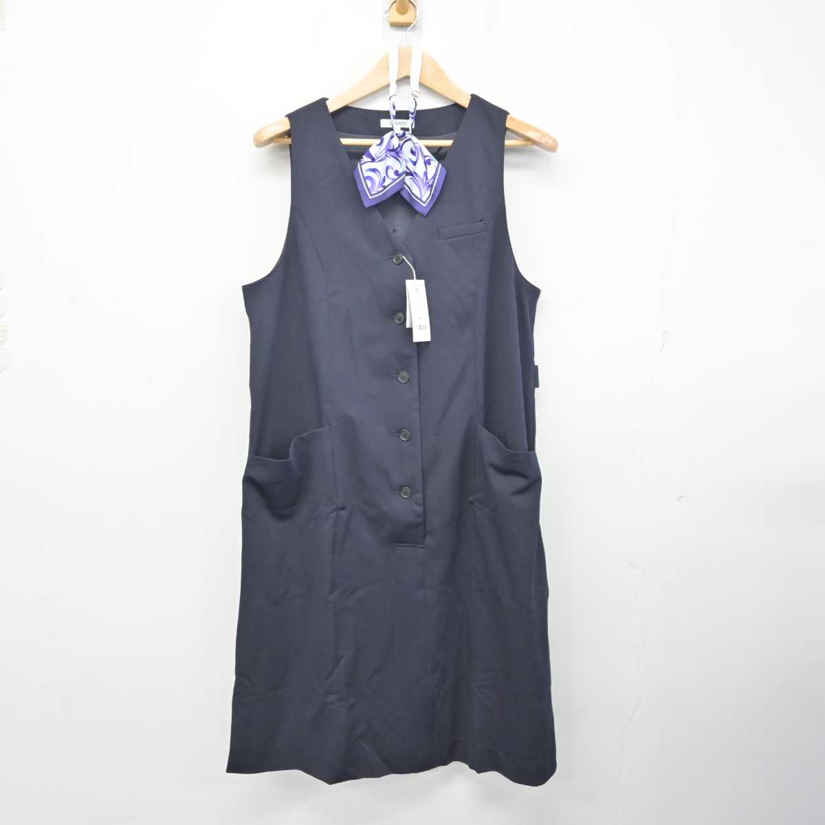 【中古】 事務服 女子制服 3点 (ジャンパースカート) sf081554