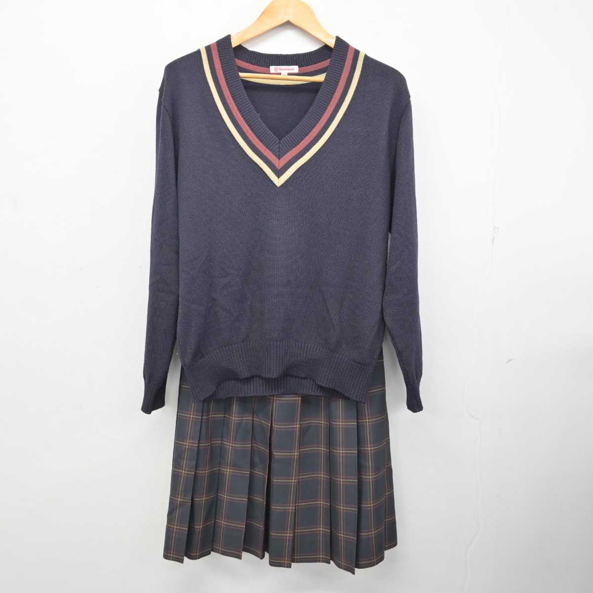 【中古】福井県  福井工業大学附属福井高等学校 女子制服 3点 (ブレザー・ニット・スカート) sf081590