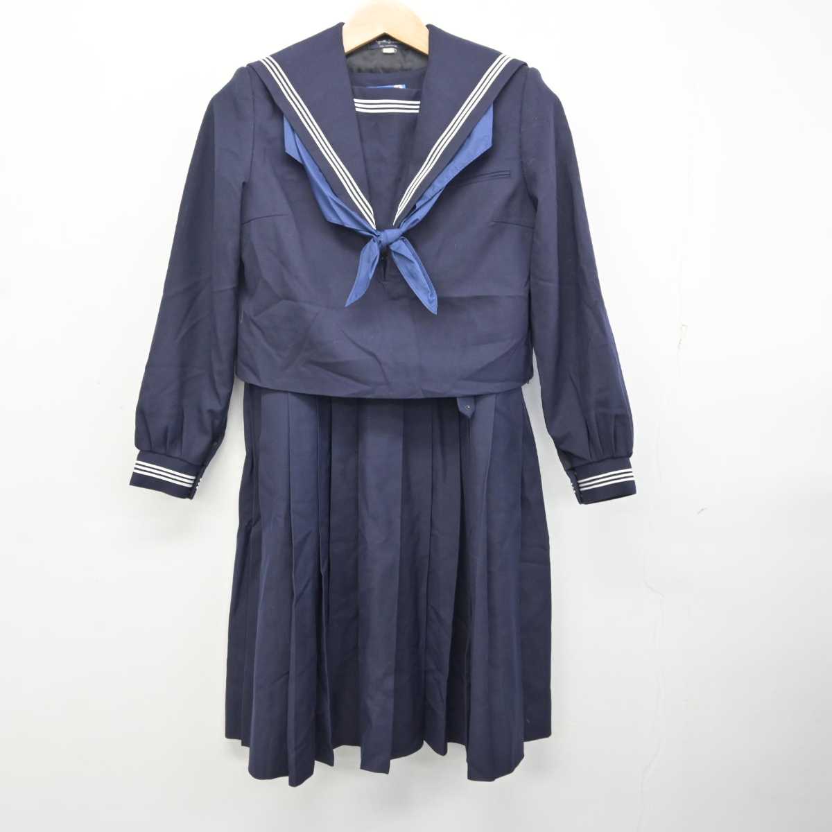 【中古】福岡県 玄洋中学校 女子制服 3点 (セーラー服・ジャンパースカート) sf081608