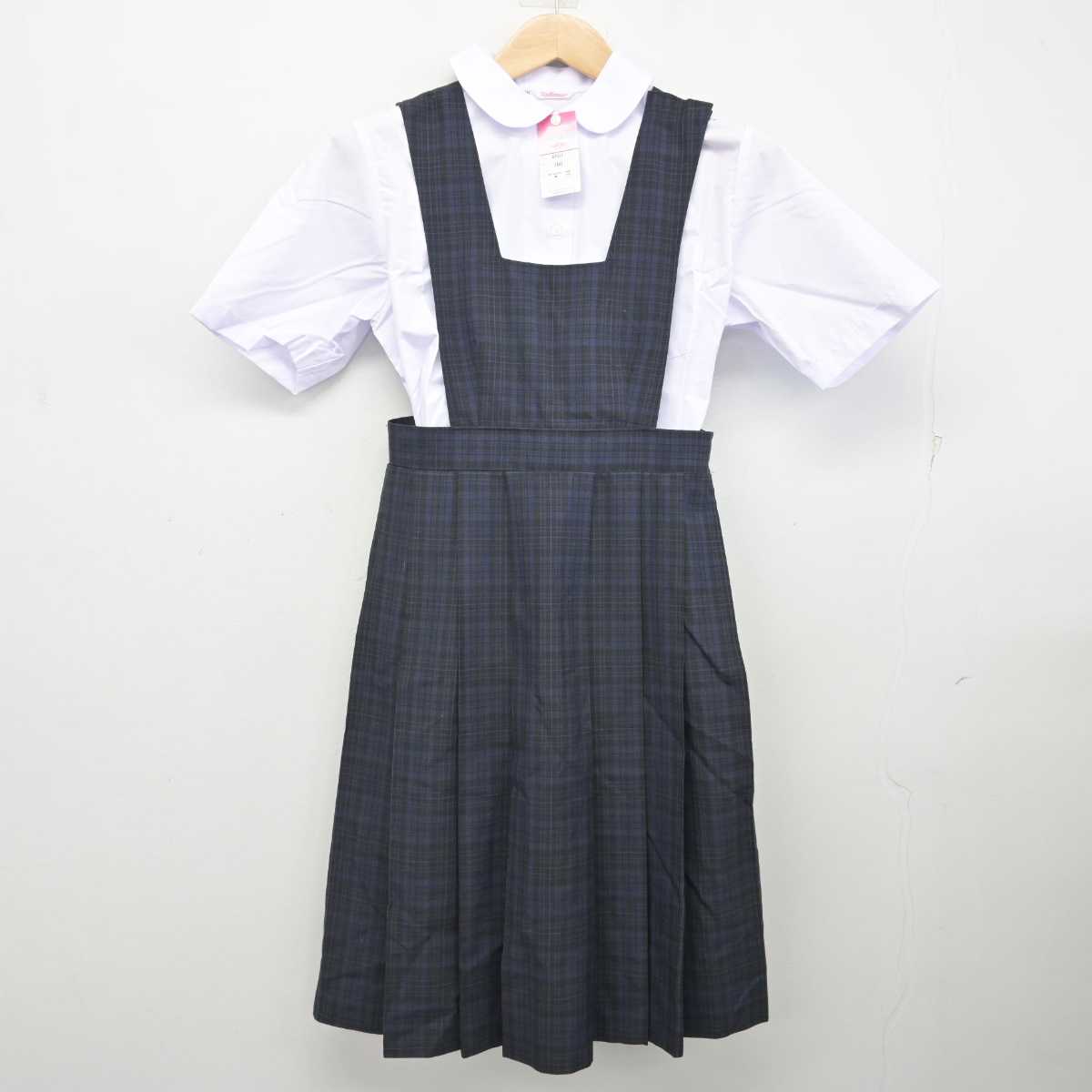 【中古】福岡県 玄洋中学校 女子制服 2点 (シャツ・ジャンパースカート) sf081610