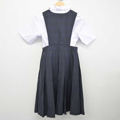 【中古】福岡県 玄洋中学校 女子制服 2点 (シャツ・ジャンパースカート) sf081610