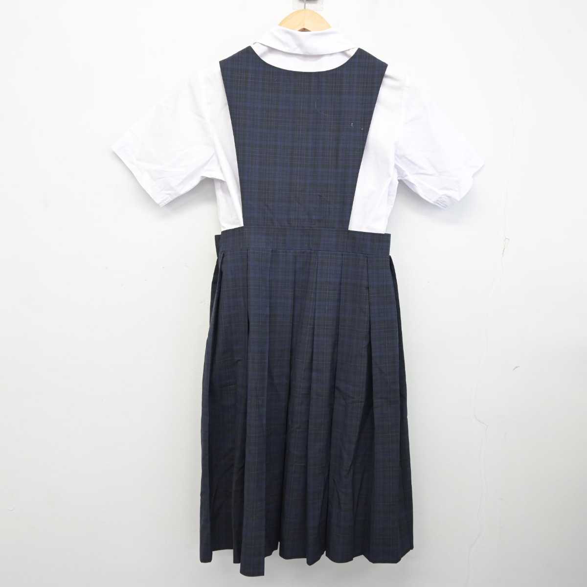 【中古】福岡県 玄洋中学校 女子制服 2点 (シャツ・ジャンパースカート) sf081611