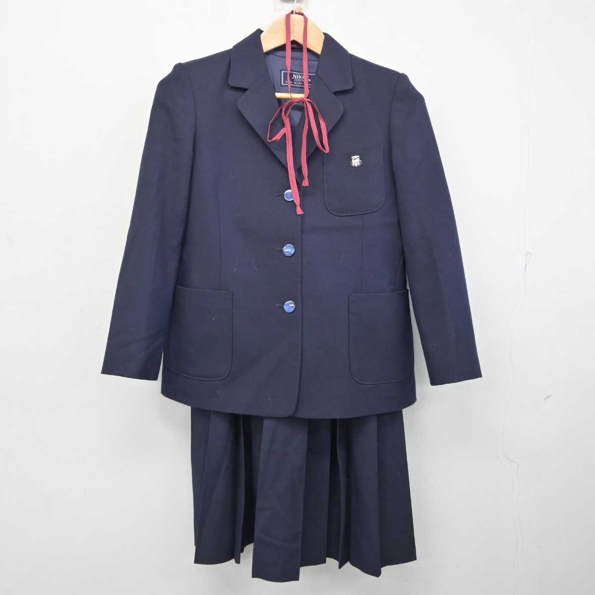 【中古】千葉県 柏市立大津ケ丘中学校 女子制服 4点 (ブレザー・ジャンパースカート) sf081622