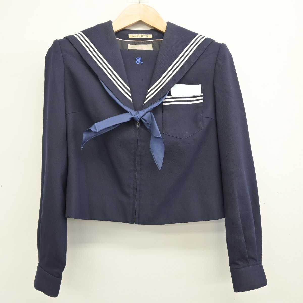 【中古】大分県 上野ヶ丘中学校 女子制服 3点 (セーラー服・スカート) sf081641