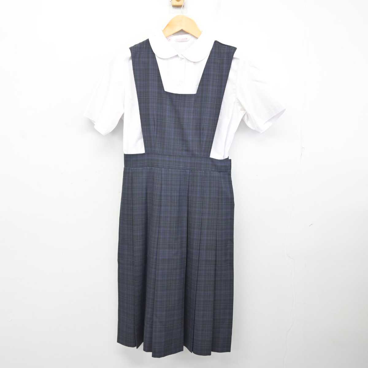 【中古】福岡県 警固中学校 / 旧制服 女子制服 2点 (ジャンパースカート・シャツ) sf081662