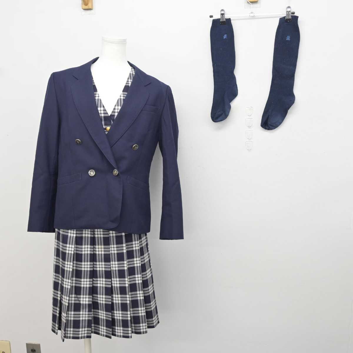 【中古】宮城県 聖和学園高等学校 女子制服 4点 (ブレザー・ベスト・スカート) sf081696