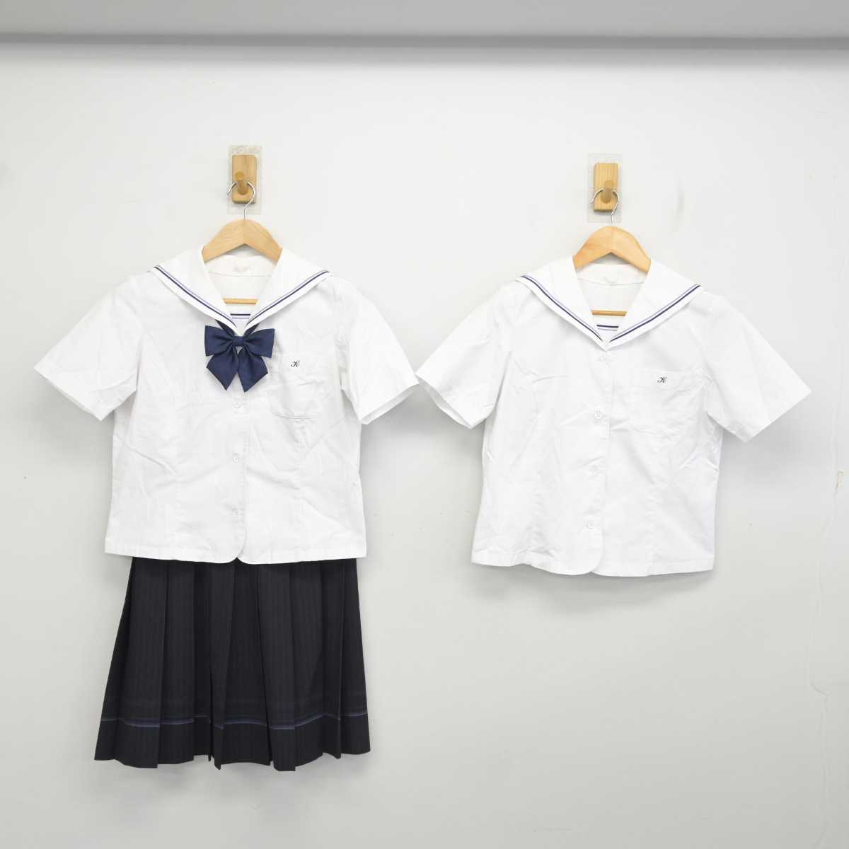 【中古】岡山県 倉敷高等学校 女子制服 4点 (セーラー服・スカート) sf081726