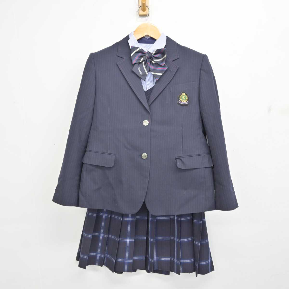 【中古】東京都 京華商業高等学校 女子制服 5点 (ブレザー・ニット・シャツ・スカート) sf081760