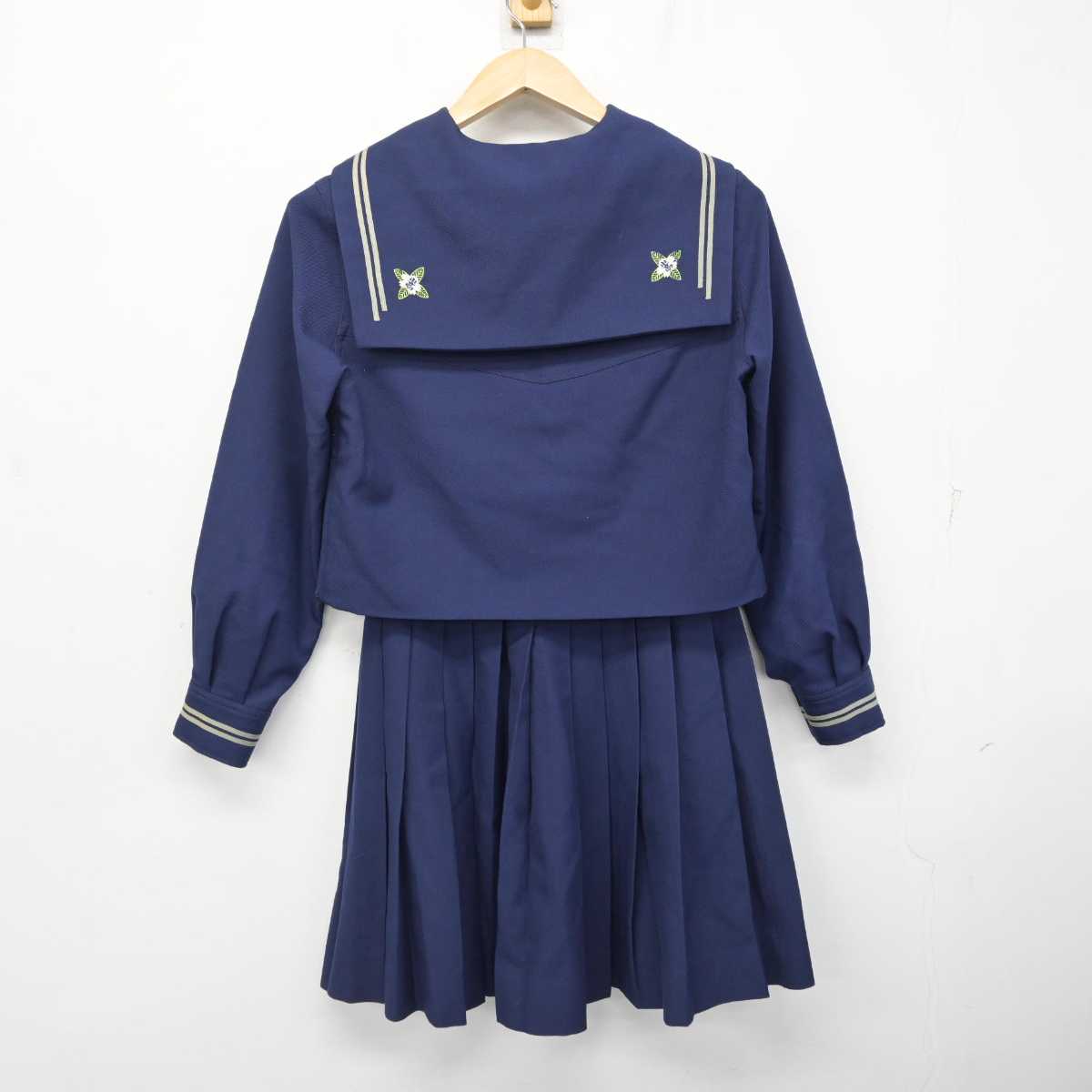 【中古】山形県 日本大学山形高等学校 女子制服 7点 (ニット・セーラー服・スカート) sf081765