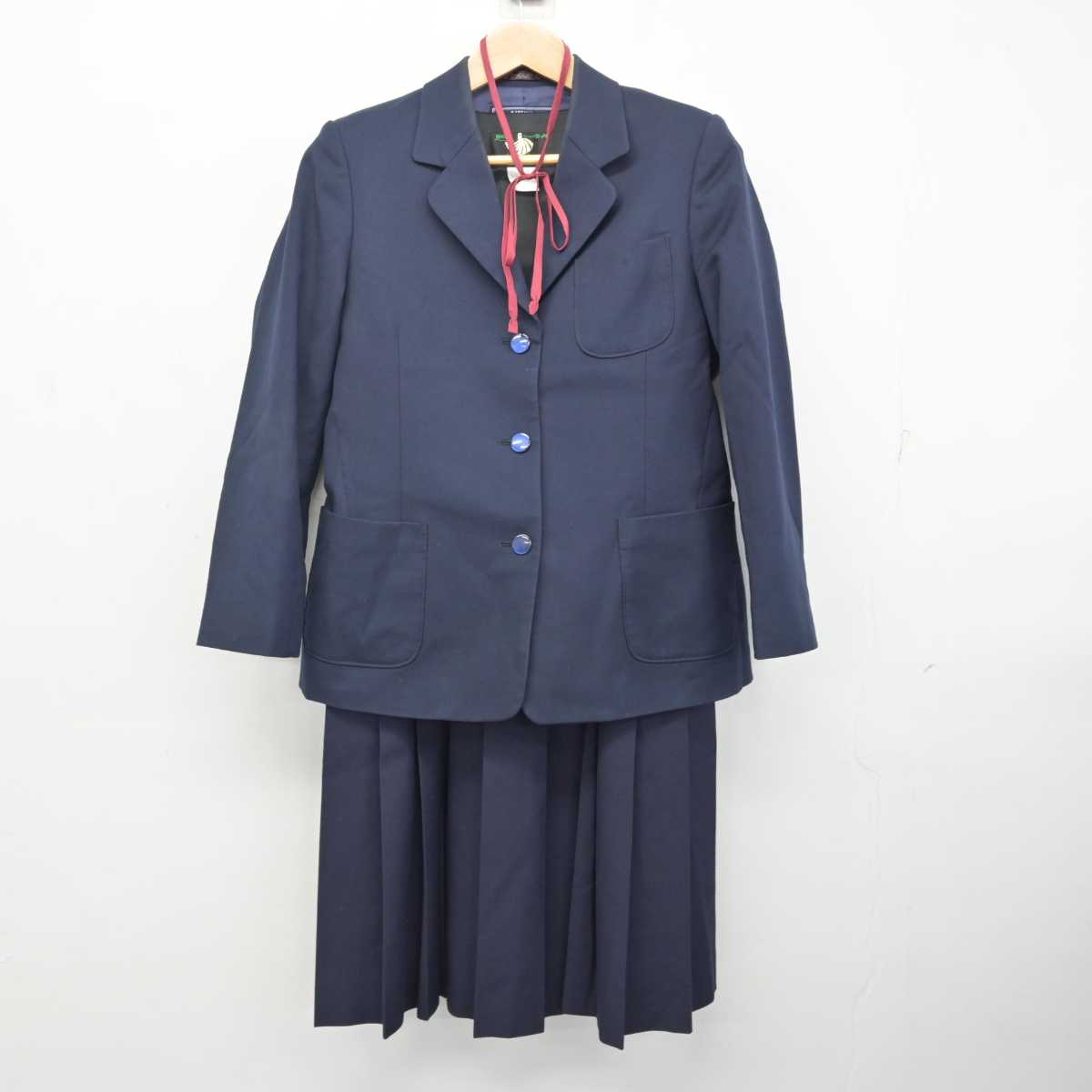 【中古】千葉県 大津ケ丘中学校 女子制服 3点 (ブレザー・ジャンパースカート) sf081812