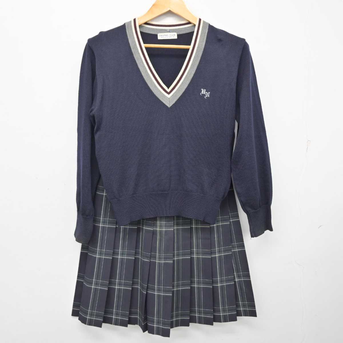 【中古】三重県 久居農林高等学校 女子制服 2点 (ニット・スカート) sf081815