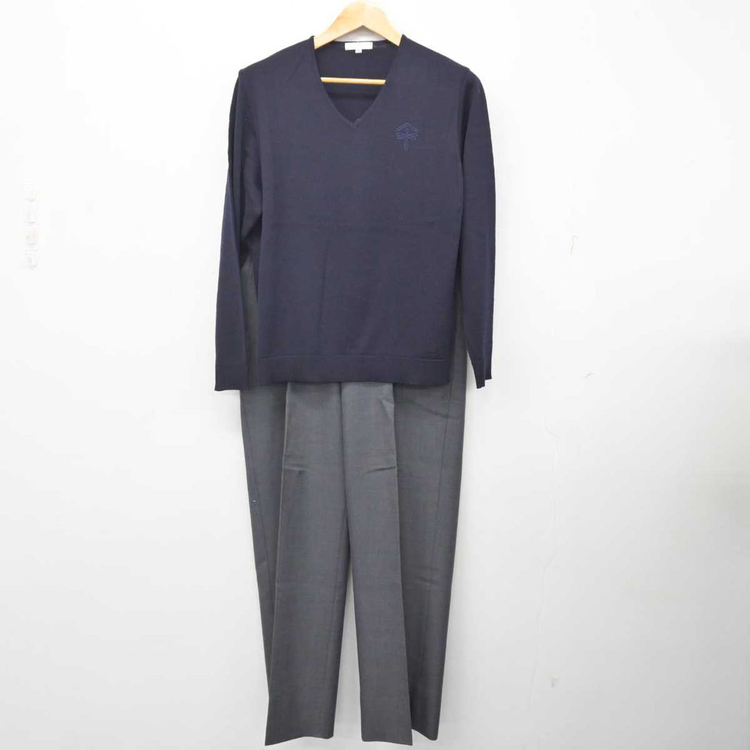 【中古】広島県 AICJ中学・高等学校 男子制服 3点 (ブレザー・ニット・ズボン) sf081819