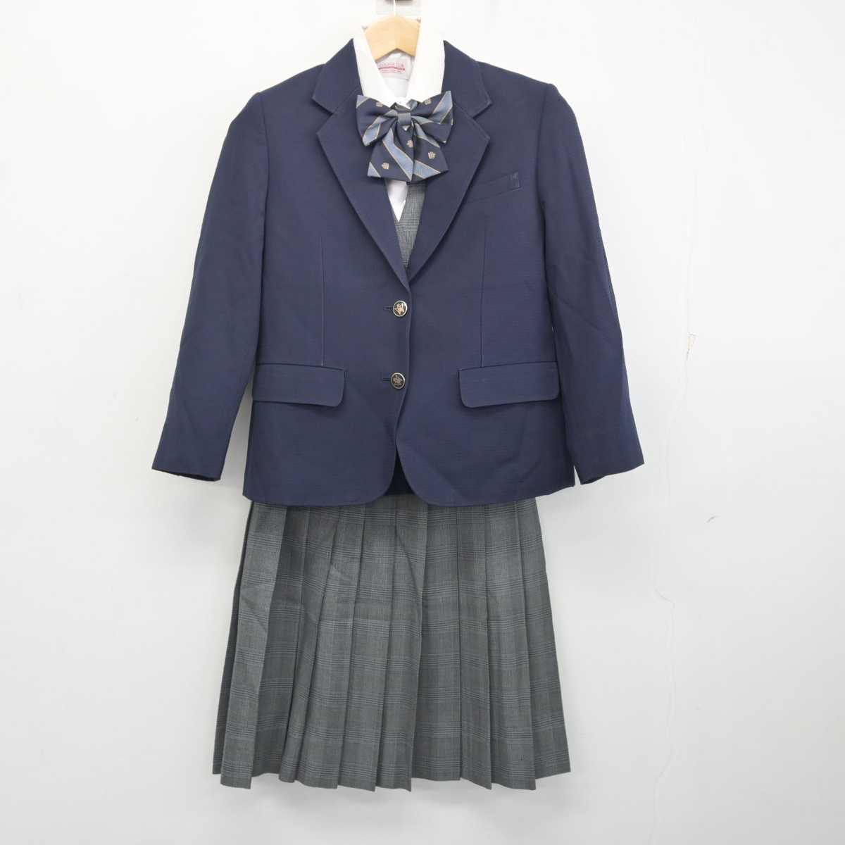 【中古】千葉県 七林中学校 女子制服 5点 (ブレザー・ベスト・シャツ・スカート) sf081899