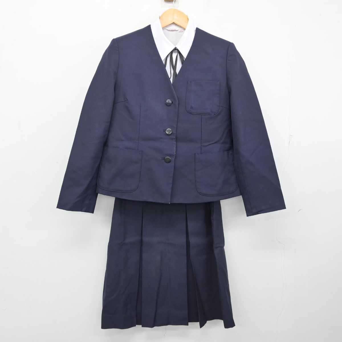 【中古】青森県 弘前中央高等学校 女子制服 4点 (ブレザー・シャツ・スカート) sf081906