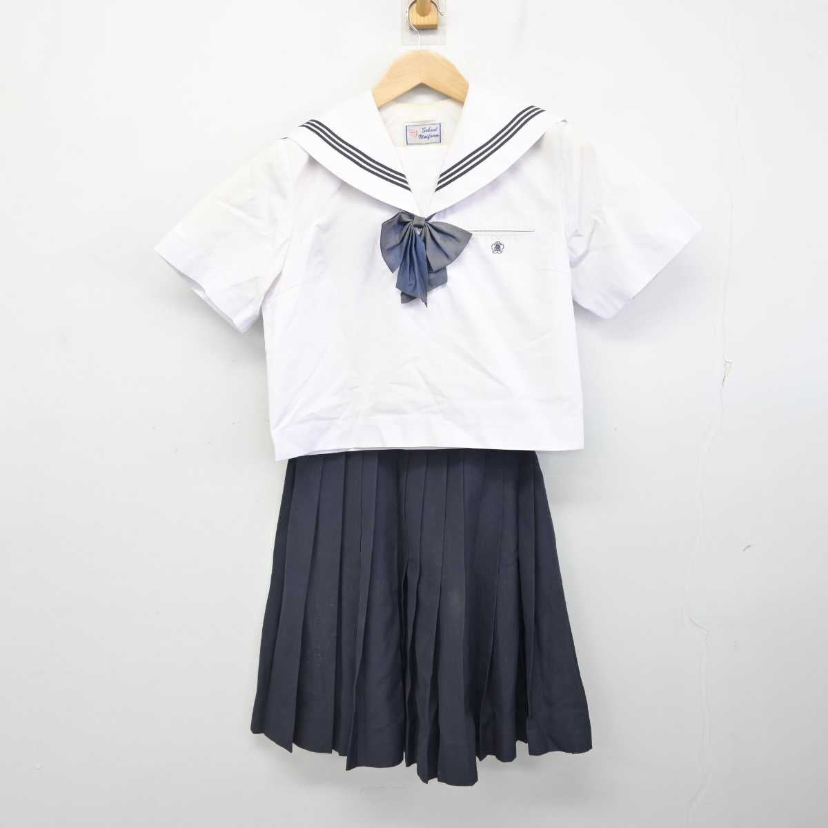 【中古】滋賀県 水口高等学校 女子制服 4点 (セーラー服・スカート) sf081945