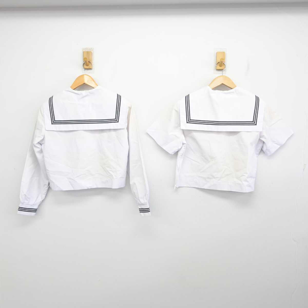 【中古】滋賀県 水口高等学校 女子制服 4点 (セーラー服・スカート) sf081945