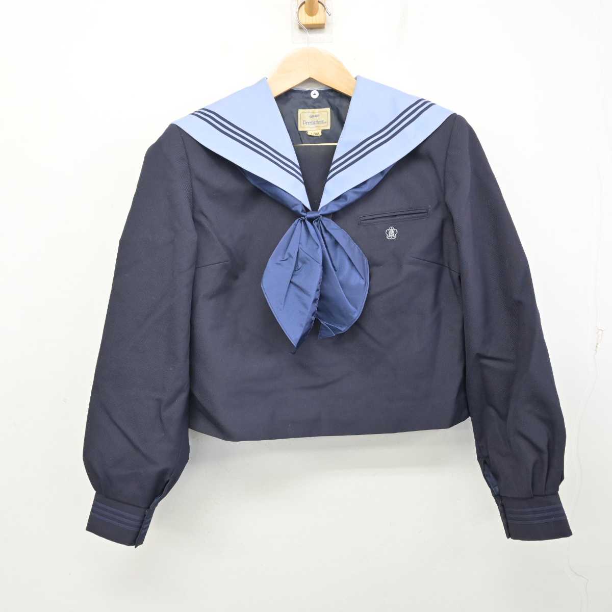 【中古】滋賀県 水口高等学校 女子制服 3点 (セーラー服・スカート) sf081946