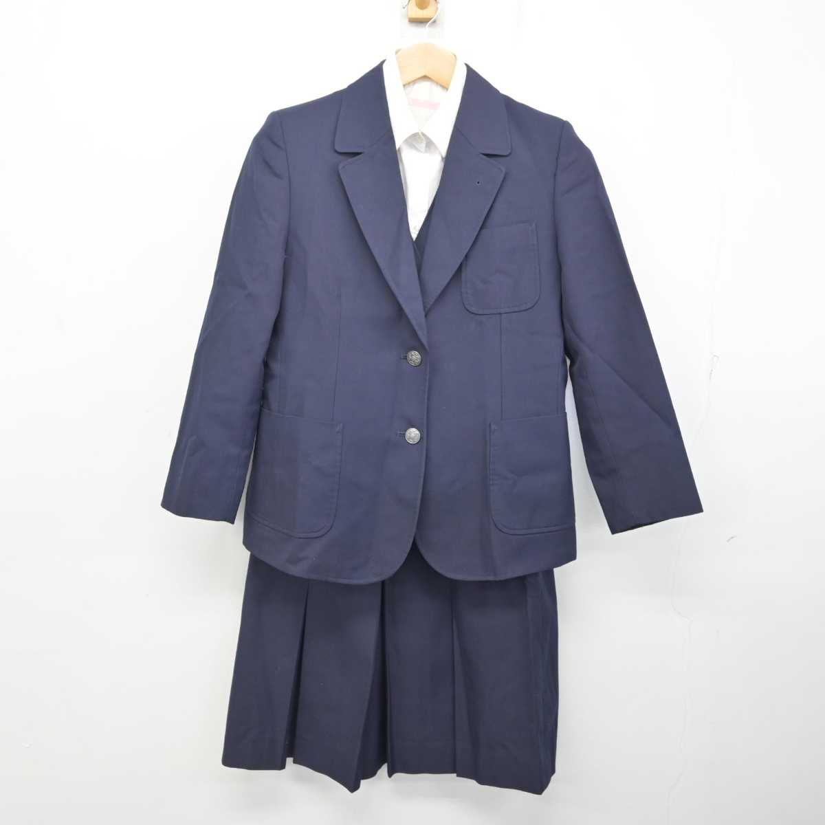 【中古】東京都  練馬区立南が丘中学校 女子制服 4点 (ブレザー・ベスト・シャツ・スカート) sf081958