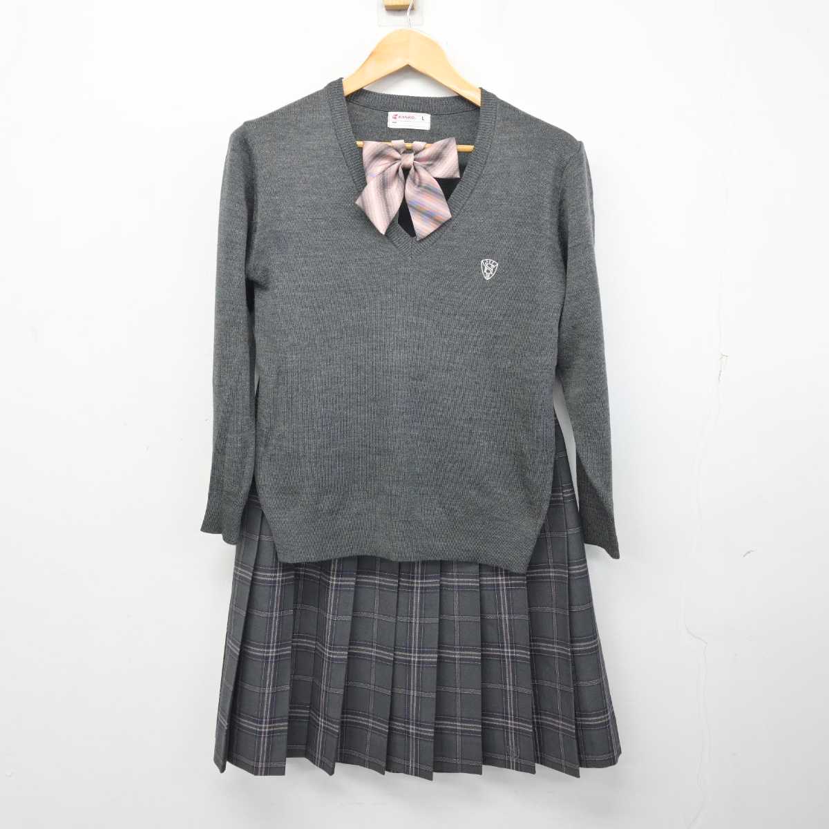 【中古】埼玉県 蓮田松韻高等学校 女子制服 3点 (ニット・スカート) sf081964