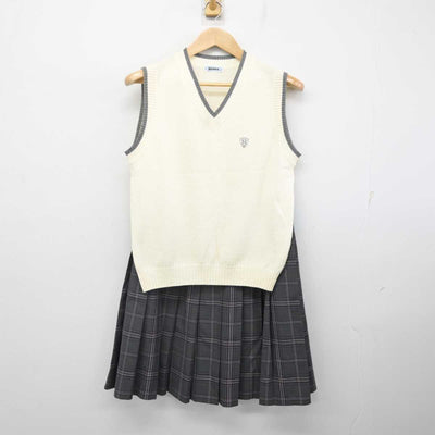 【中古】埼玉県 蓮田松韻高等学校 女子制服 2点 (ニットベスト・スカート) sf081965