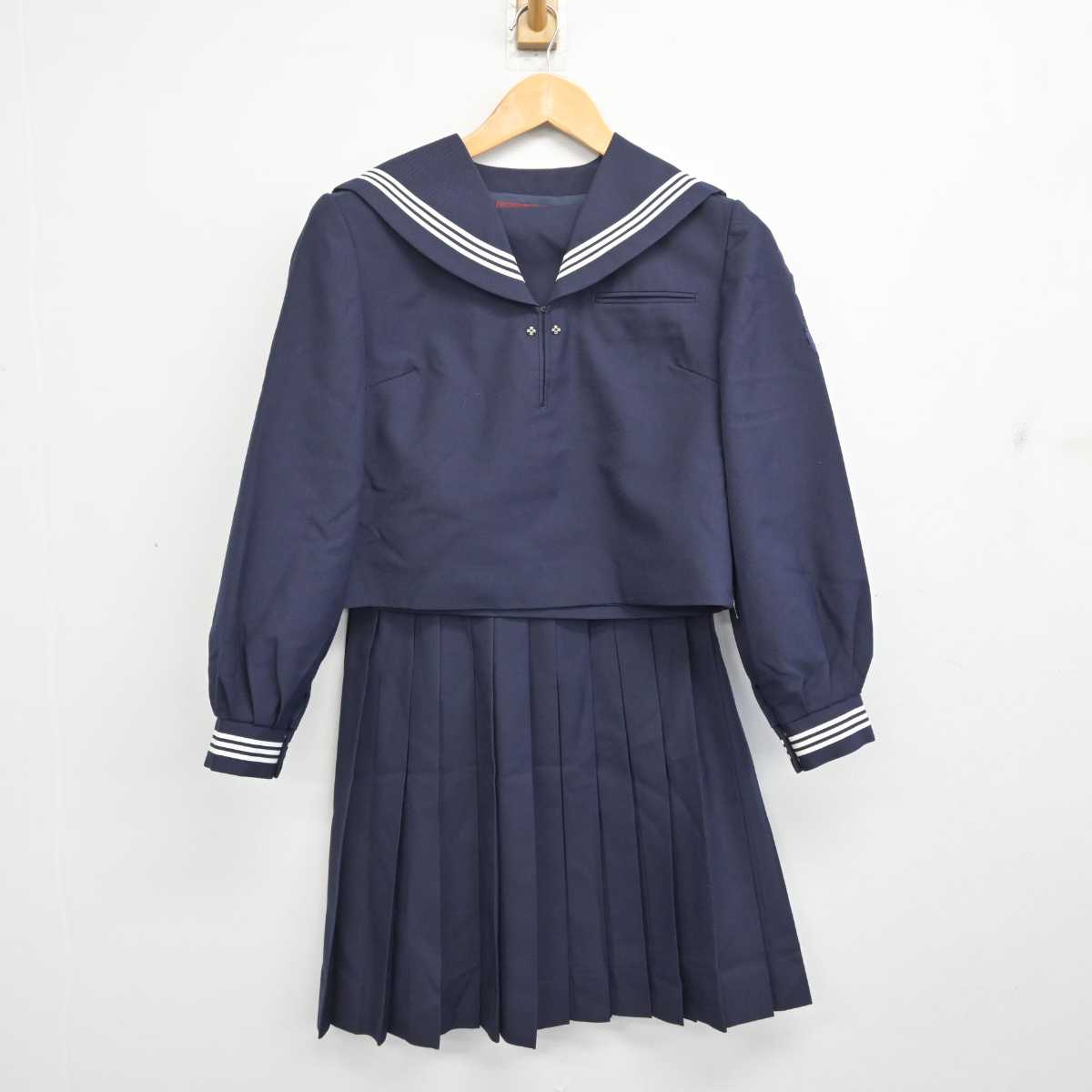 【中古】神奈川県 中沢中学校 女子制服 2点 (セーラー服・スカート) sf081989