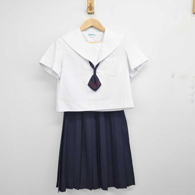 【中古】長崎県 長崎大学教育学部附属中学校 女子制服 5点 (セーラー服・スカート) sf082002