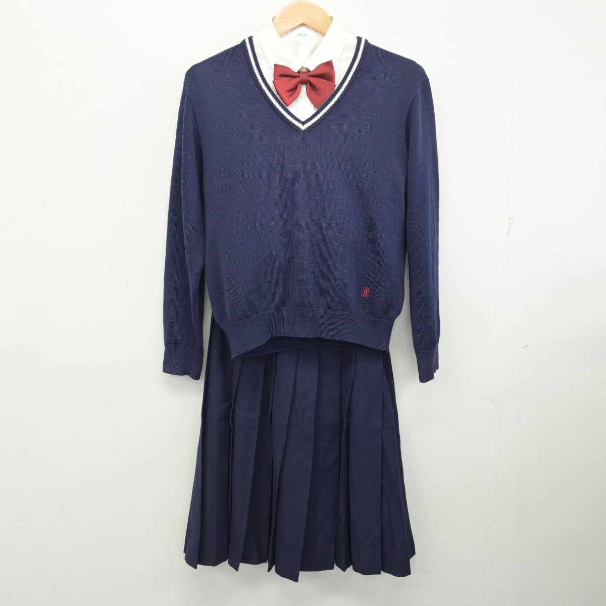 【中古】兵庫県 福崎高等学校 女子制服 5点 (ブレザー・ニット・シャツ・スカート) sf082042