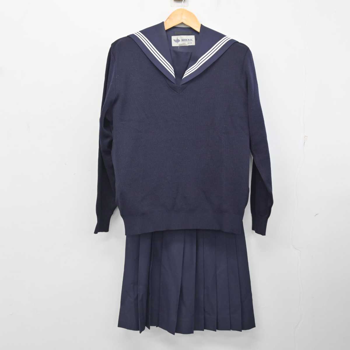 【中古】埼玉県 芝中学校 女子制服 3点 (ニット・セーラー服・スカート) sf082065