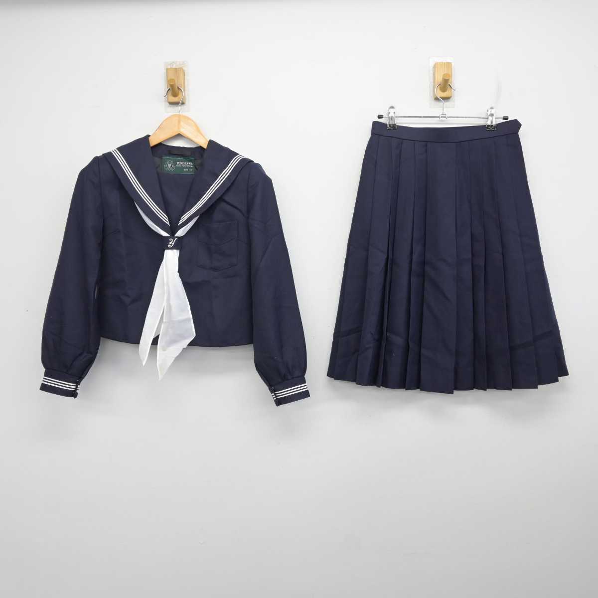 【中古】北海道 湯川中学校 女子制服 4点 (セーラー服・スカート) sf082069