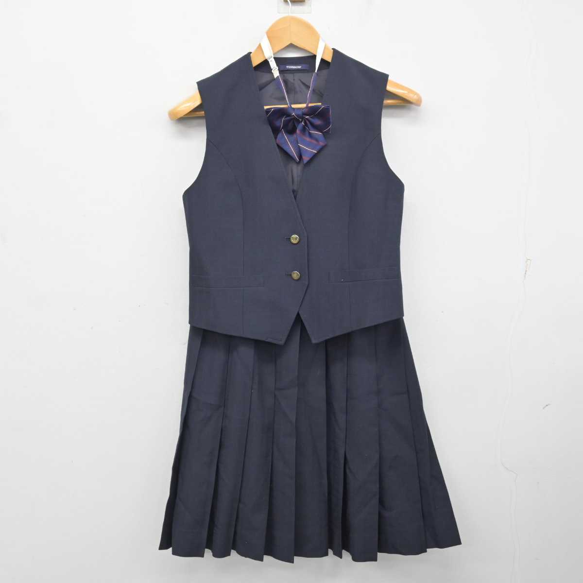 【中古】東京都 東亜学園高等学校 女子制服 4点 (ブレザー・ベスト・スカート) sf082071