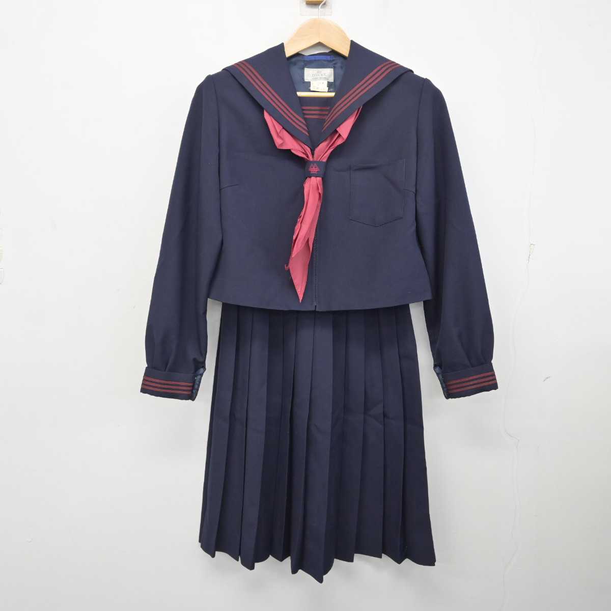 【中古】千葉県 千葉市立緑が丘中学校 女子制服 4点 (セーラー服・スカート) sf082075