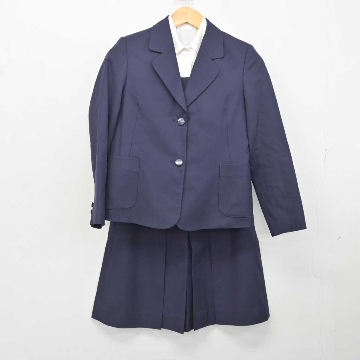 【中古】福島県 磐城桜が丘高等学校 女子制服 4点 (ブレザー・ベスト・シャツ・スカート) sf082090