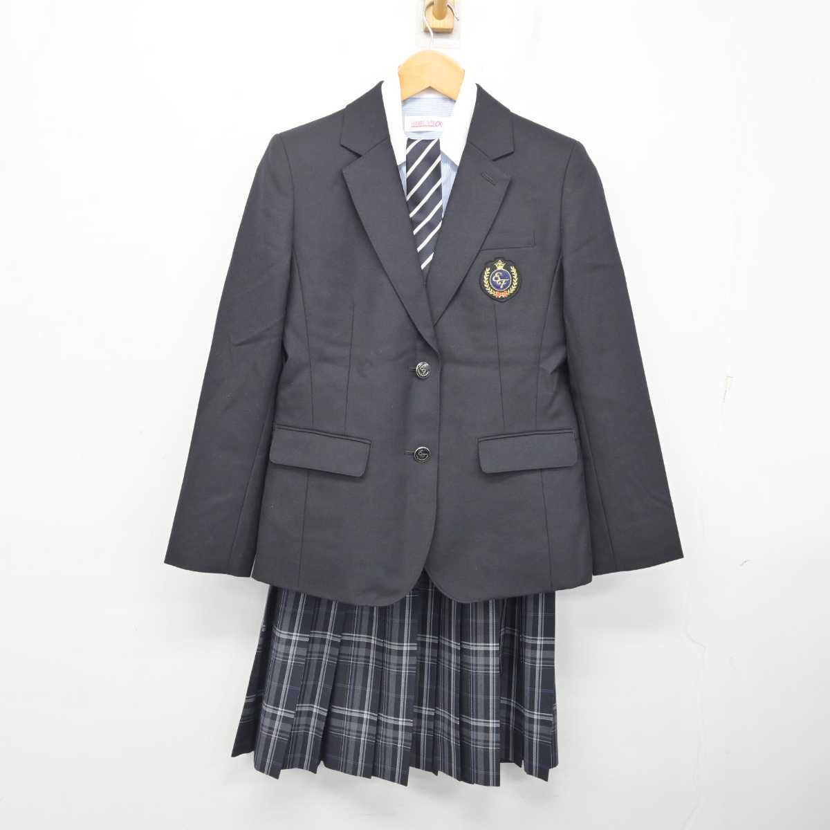 【中古】大阪府 英風女子高等専修学校 / 旧制服 女子制服 4点 (ブレザー・シャツ・スカート) sf082125