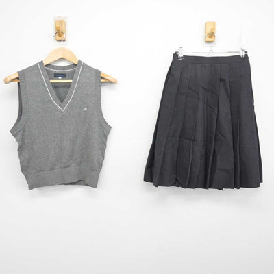 【中古】千葉県 千葉明徳中学校 女子制服 2点 (ニットベスト・スカート) sf082169