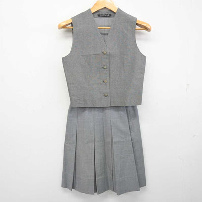 【中古】東京都 谷原中学校 女子制服 3点 (ベスト・スカート) sf082198