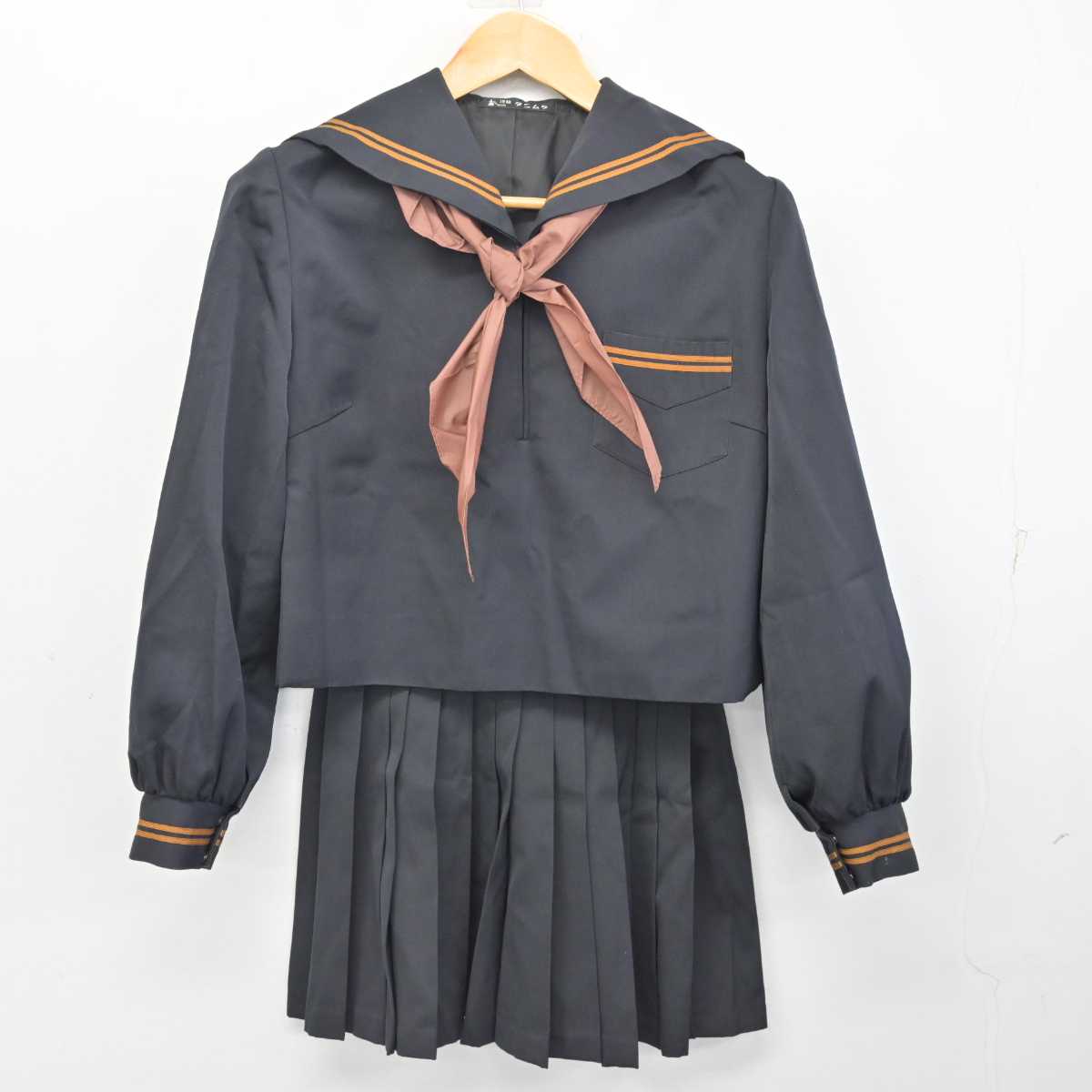 【中古】兵庫県 浜坂高等学校 女子制服 3点 (セーラー服・スカート) sf082405