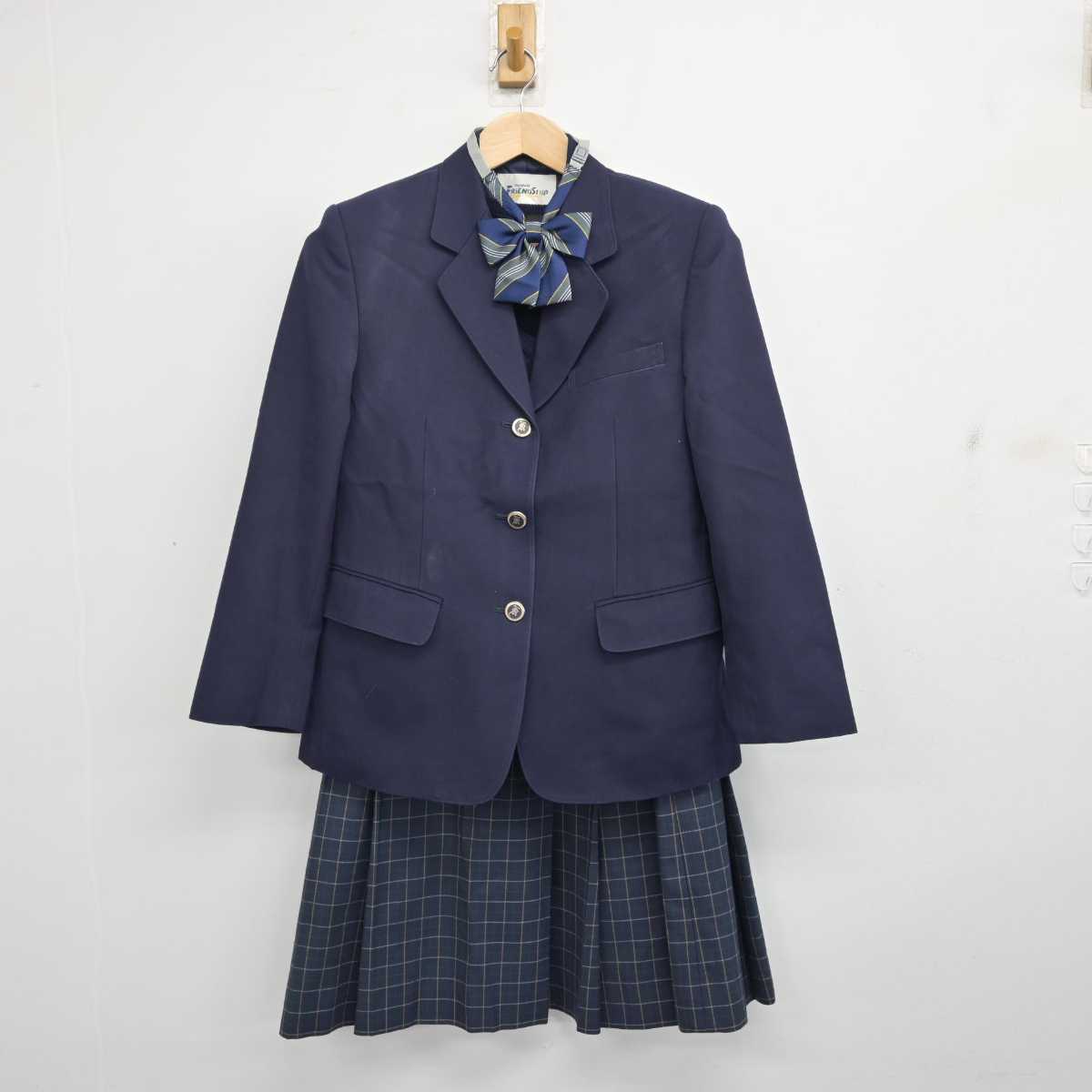 【中古】長野県 川中島中学校 女子制服 4点 (ブレザー・ニットベスト・スカート) sf082541