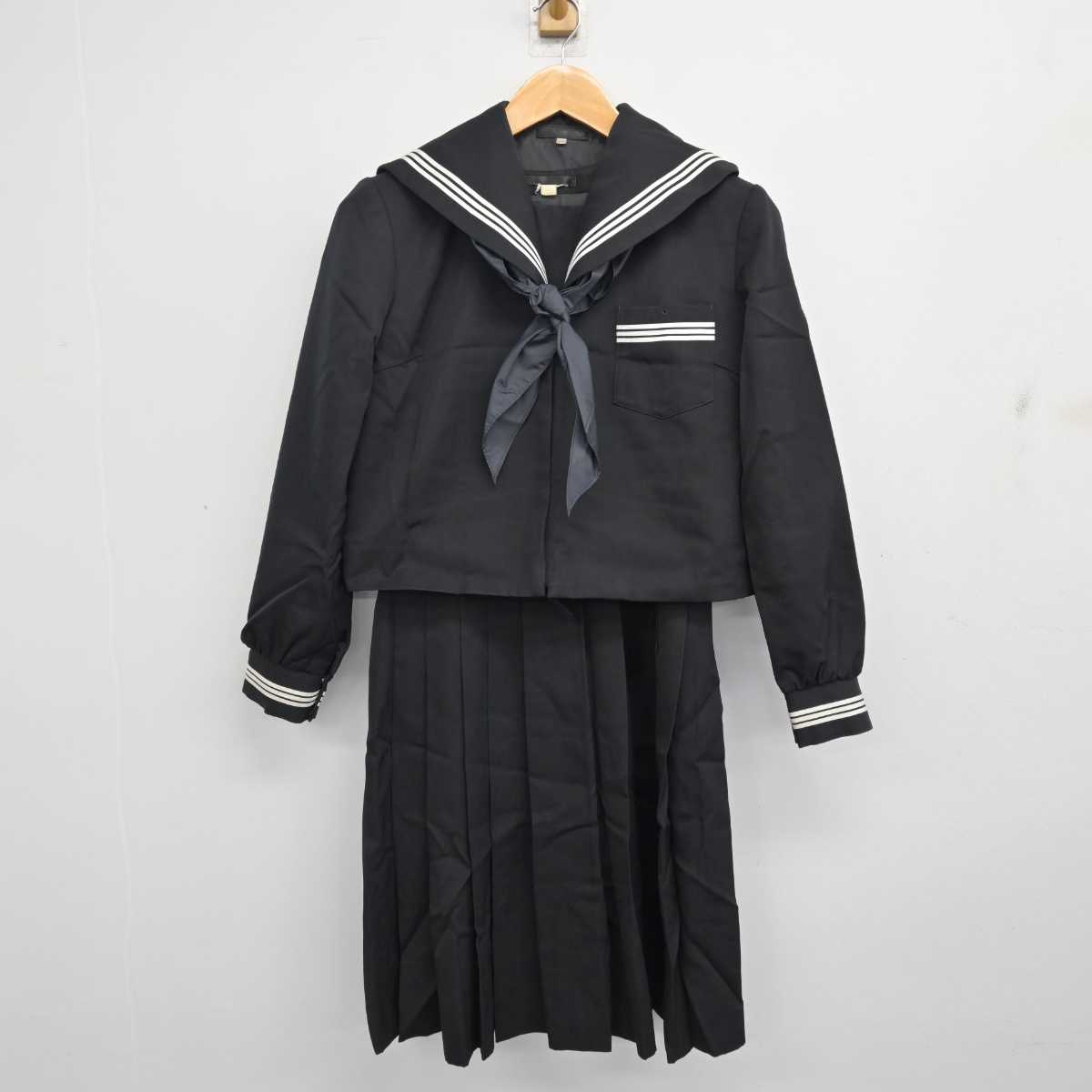 【中古】鹿児島県 大口高等学校 女子制服 3点 (セーラー服・ジャンパースカート) sf082554