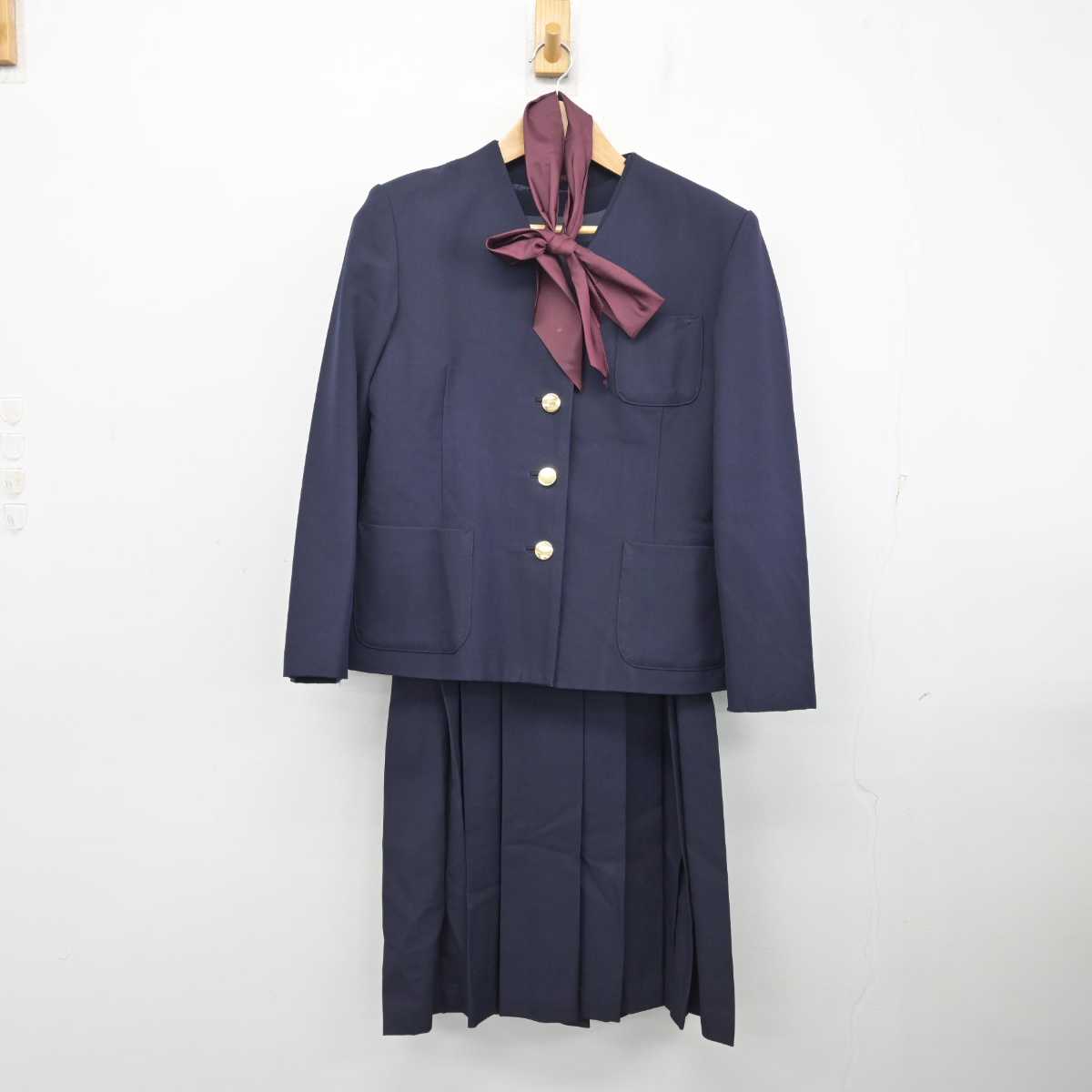 【中古】兵庫県 雲雀丘学園高等学校 女子制服 3点 (ブレザー・ジャンパースカート) sf082591